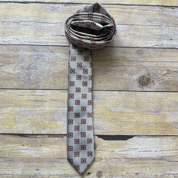 Adolfo One Size Mens Tie Beige 56”x 2” - Picture 7 of 15
